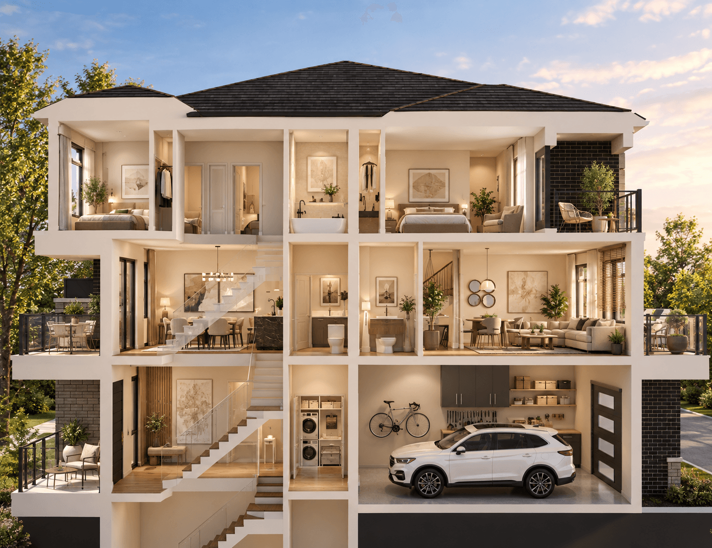 internal 3d section view